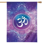 Spiritual Om Mandala Print House Flag
