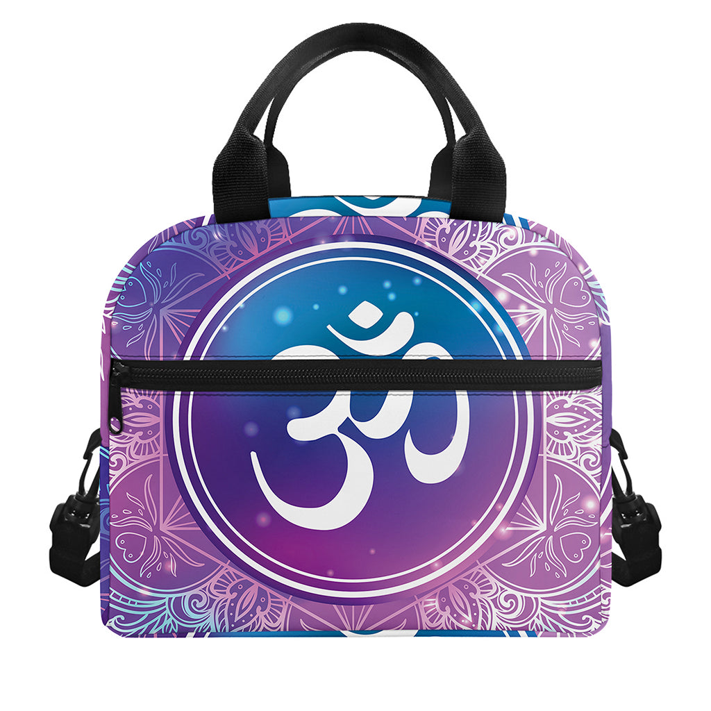 Spiritual Om Mandala Print Insulated Lunch Bag