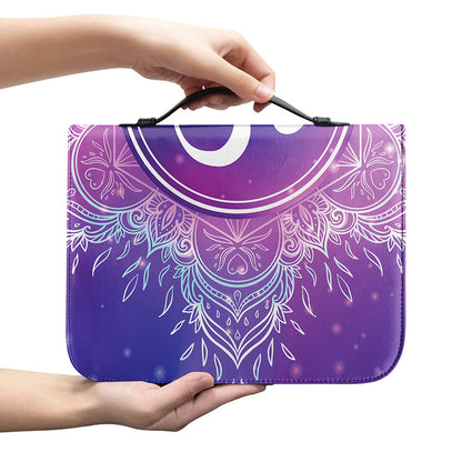 Spiritual Om Mandala Print Leather Bible Cover