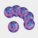 Spiritual Om Mandala Print Leather Coaster Set