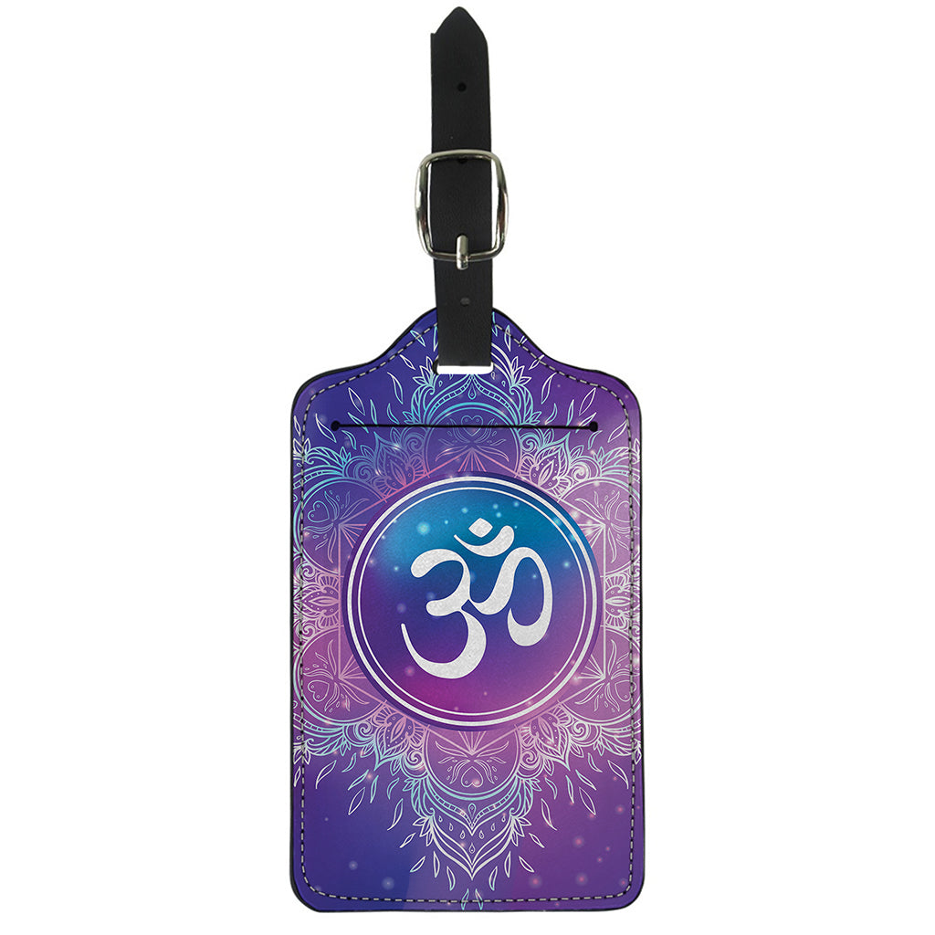 Spiritual Om Mandala Print Luggage Tag
