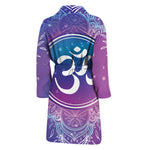 Spiritual Om Mandala Print Men's Bathrobe