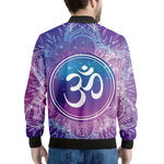Spiritual Om Mandala Print Men's Bomber Jacket
