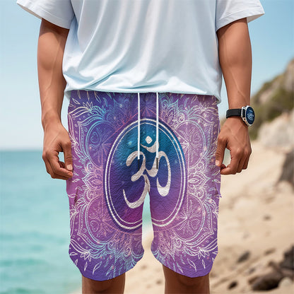 Spiritual Om Mandala Print Men's Cargo Shorts