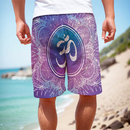 Spiritual Om Mandala Print Men's Cargo Shorts