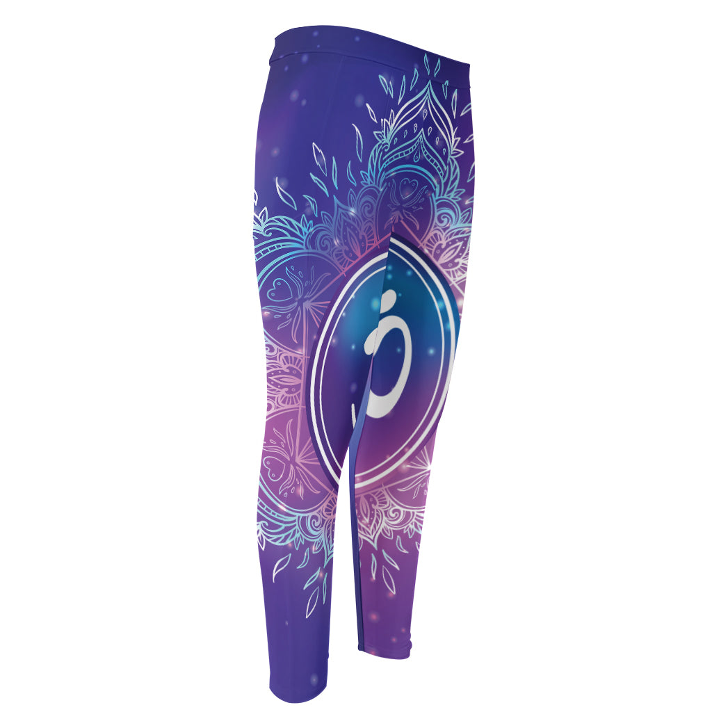Spiritual Om Mandala Print Men's Compression Pants
