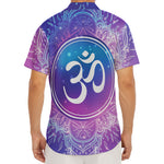Spiritual Om Mandala Print Men's Deep V-Neck Shirt