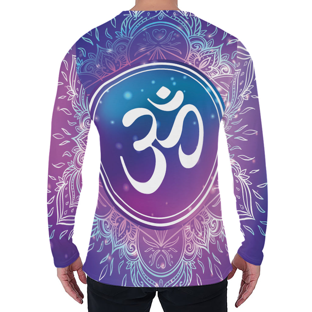 Spiritual Om Mandala Print Men's Long Sleeve T-Shirt