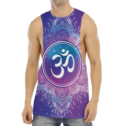 Spiritual Om Mandala Print Men's Muscle Tank Top