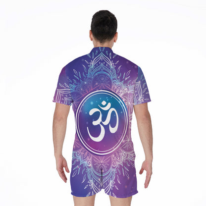 Spiritual Om Mandala Print Men's Rompers
