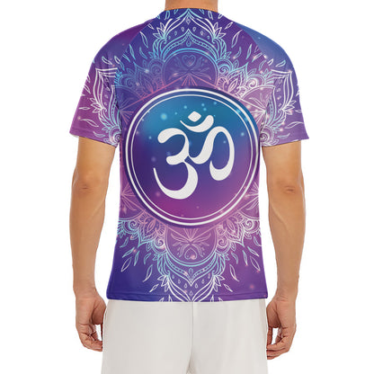 Spiritual Om Mandala Print Men's Short Sleeve Rash Guard