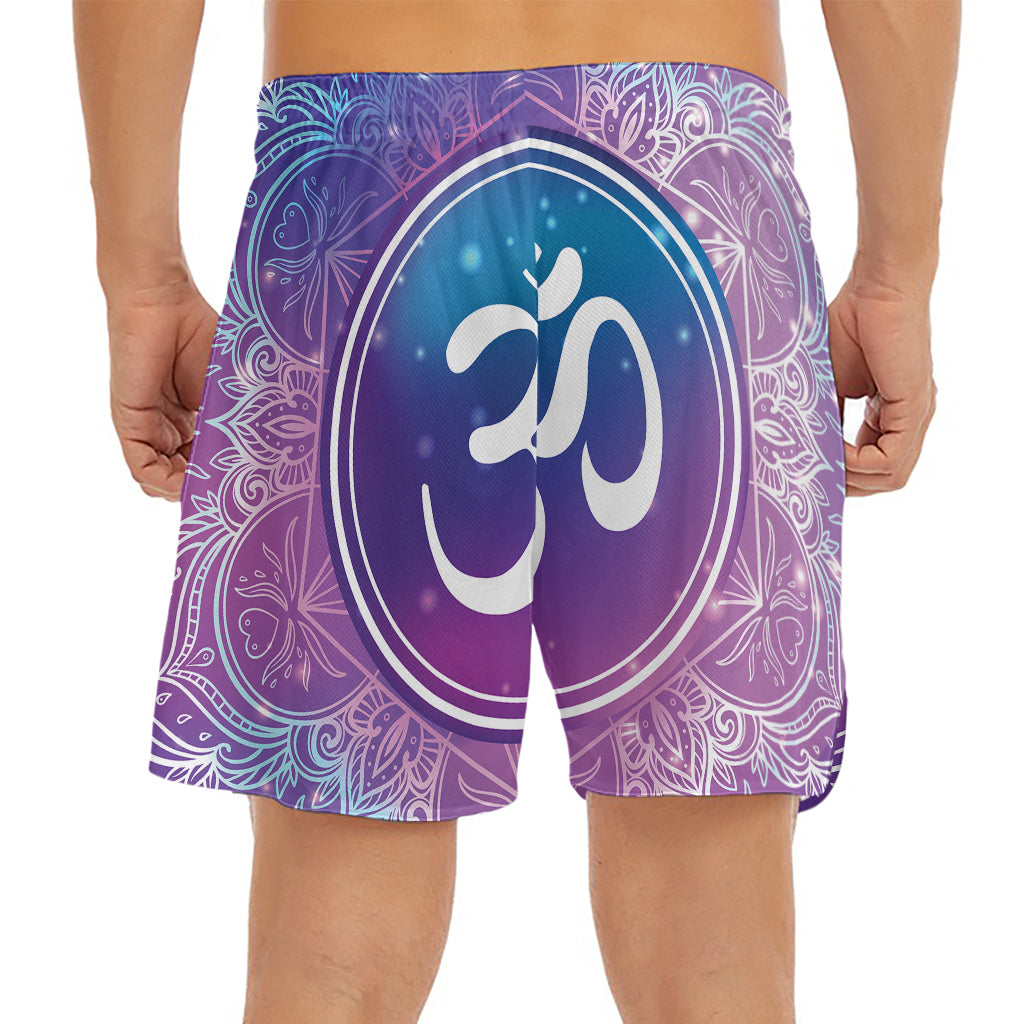 Spiritual Om Mandala Print Men's Split Running Shorts