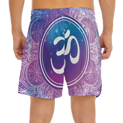 Spiritual Om Mandala Print Men's Split Running Shorts
