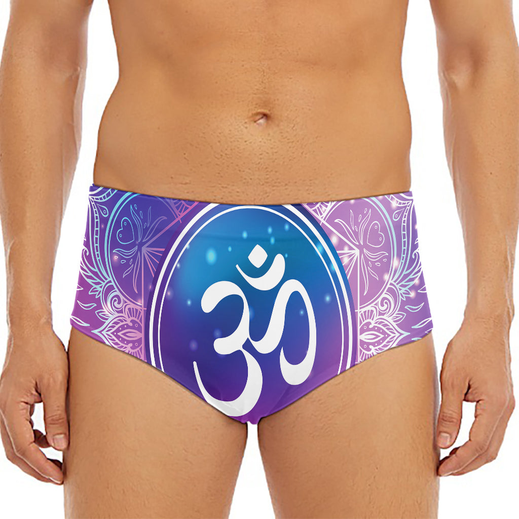 Spiritual Om Mandala Print Men's Triangle Swim Briefs