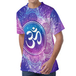 Spiritual Om Mandala Print Men's Velvet T-Shirt