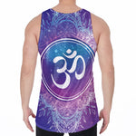 Spiritual Om Mandala Print Men's Velvet Tank Top