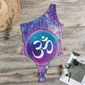 Spiritual Om Mandala Print One Shoulder Bodysuit