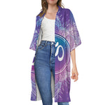 Spiritual Om Mandala Print Open Front Beach Cover Up