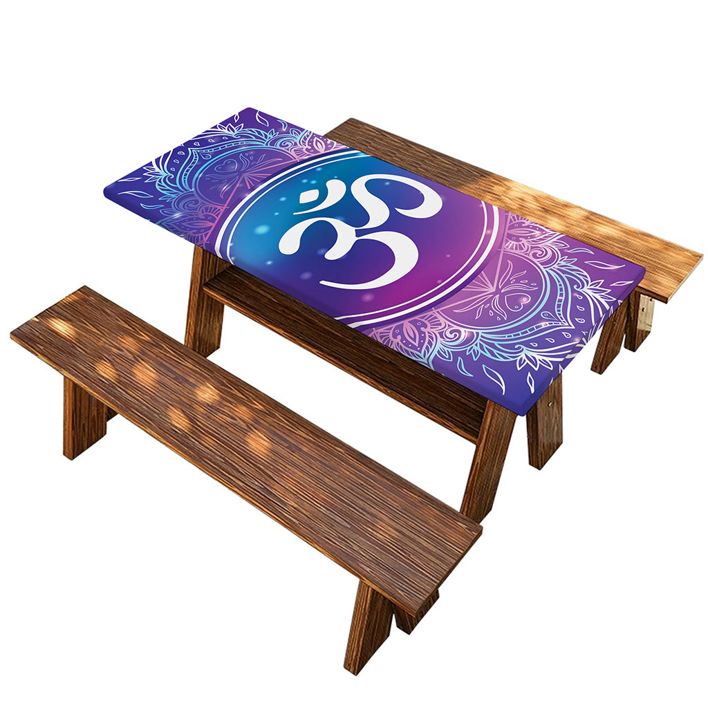 Spiritual Om Mandala Print Picnic Table Cover