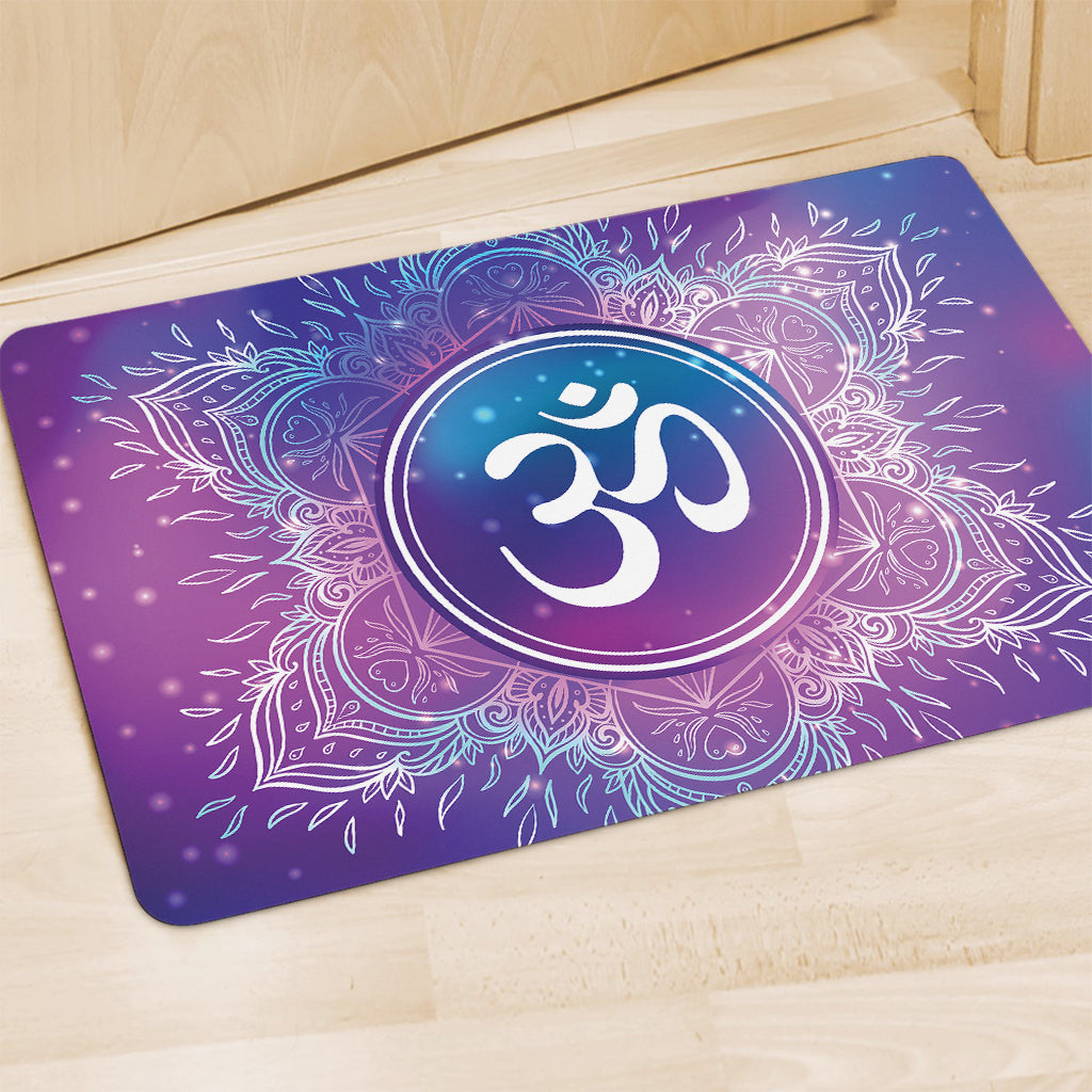 Spiritual Om Mandala Print Polyester Doormat