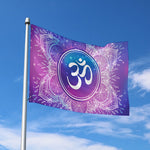 Spiritual Om Mandala Print Polyester Flag