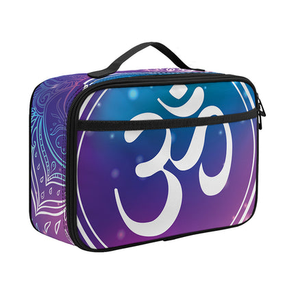 Spiritual Om Mandala Print Portable Lunch Bag