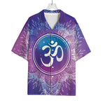 Spiritual Om Mandala Print Rayon Hawaiian Shirt