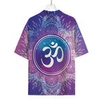 Spiritual Om Mandala Print Rayon Hawaiian Shirt