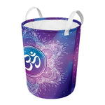 Spiritual Om Mandala Print Round Laundry Basket