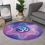 Spiritual Om Mandala Print Round Rug