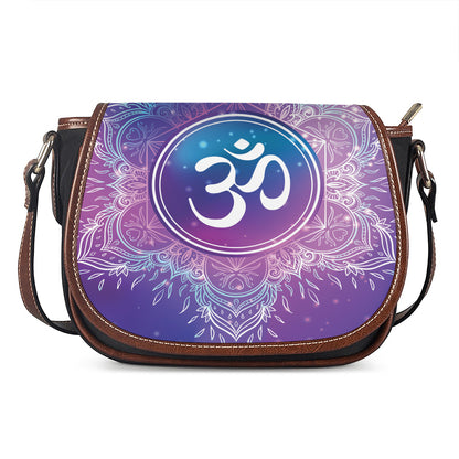 Spiritual Om Mandala Print Saddle Bag