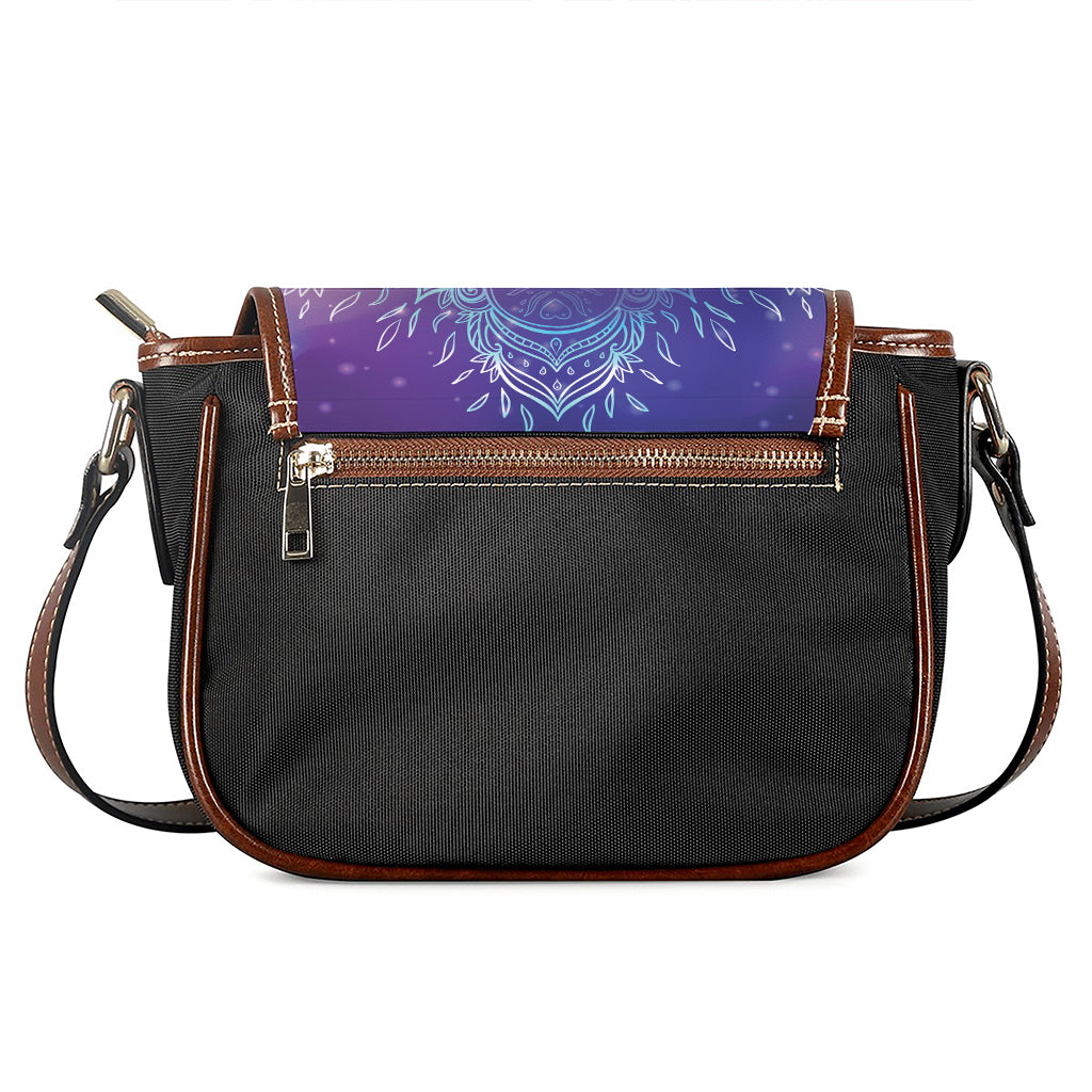 Spiritual Om Mandala Print Saddle Bag