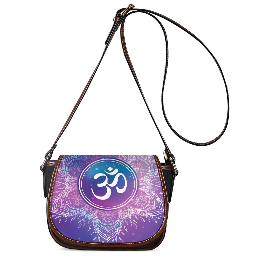 Spiritual Om Mandala Print Saddle Bag