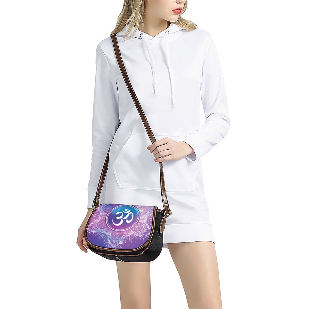 Spiritual Om Mandala Print Saddle Bag