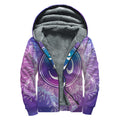 Spiritual Om Mandala Print Sherpa Lined Zip Up Hoodie