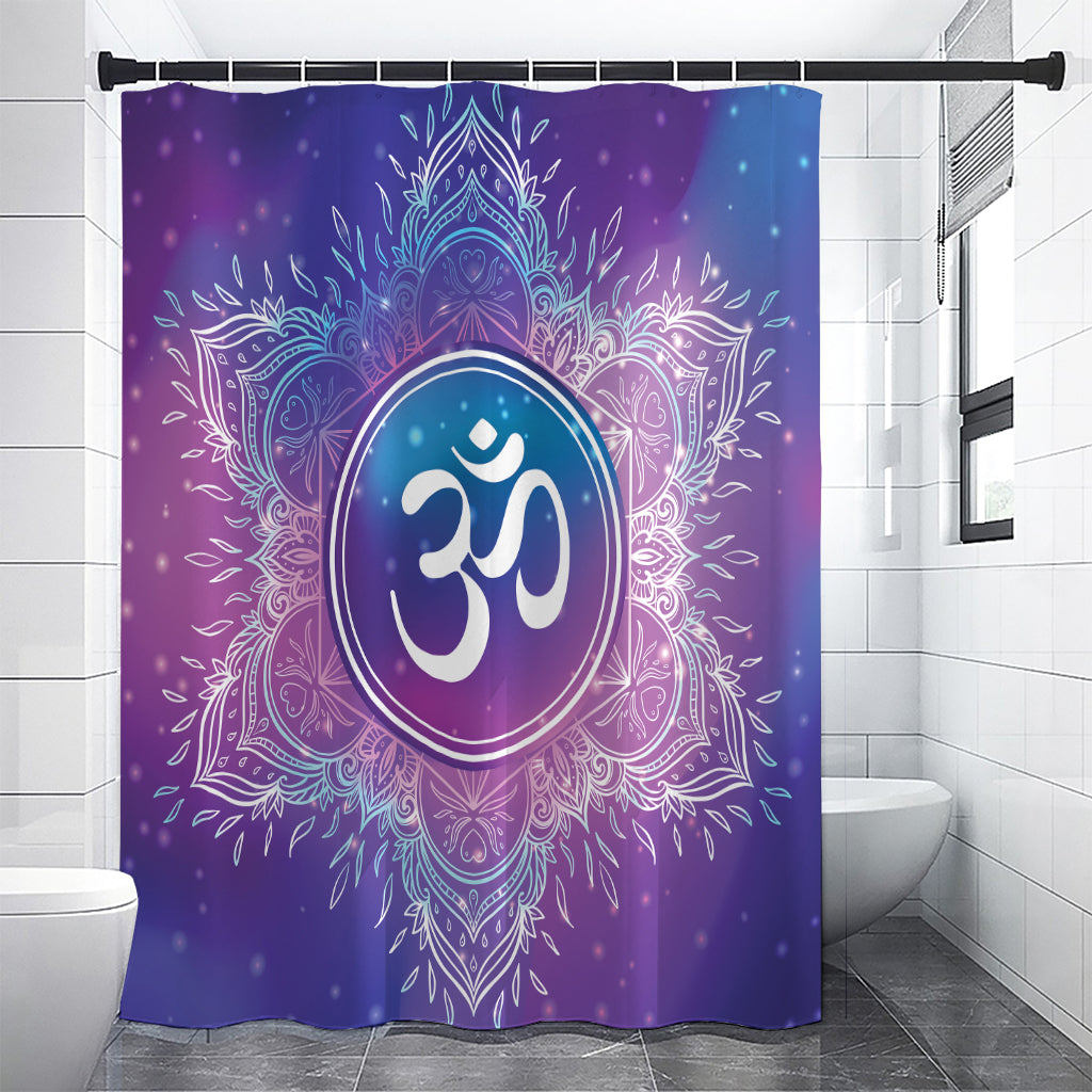 Spiritual Om Mandala Print Shower Curtain