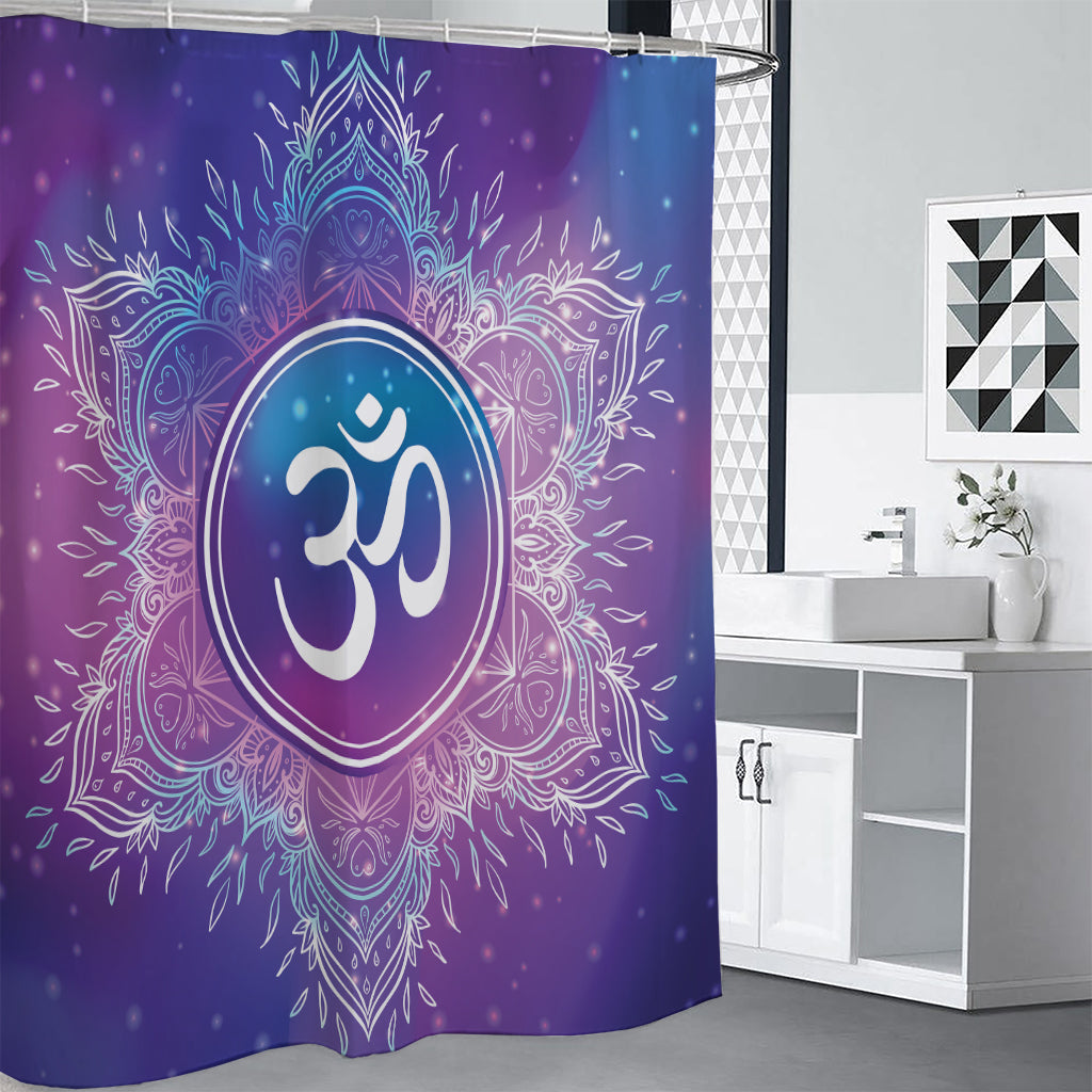 Spiritual Om Mandala Print Shower Curtain