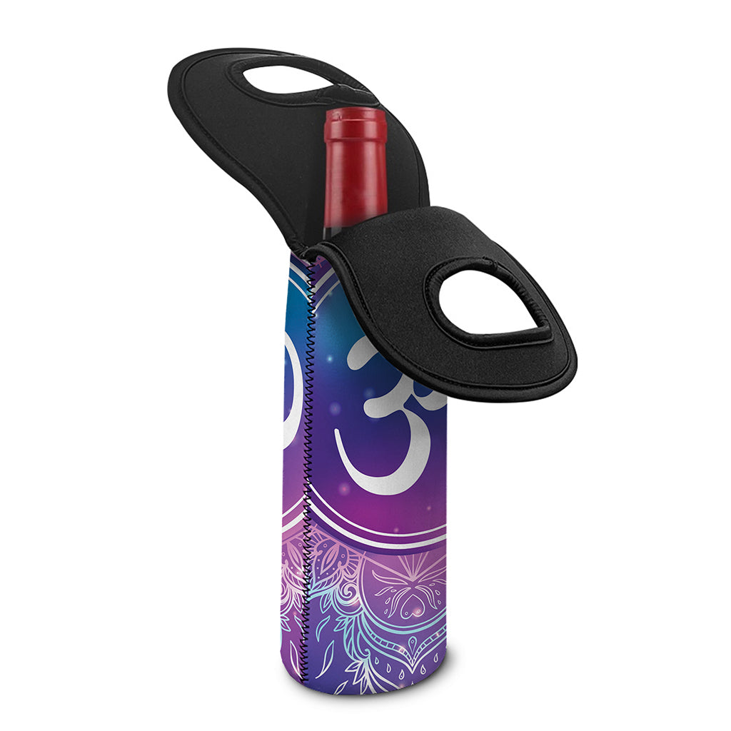 Spiritual Om Mandala Print Single Neoprene Wine Tote