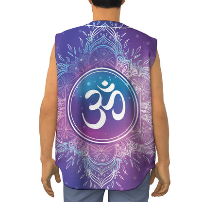 Spiritual Om Mandala Print Sleeveless Baseball Jersey