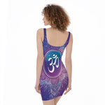 Spiritual Om Mandala Print Sleeveless Bodycon Dress