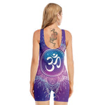 Spiritual Om Mandala Print Sleeveless One Piece Swimsuit