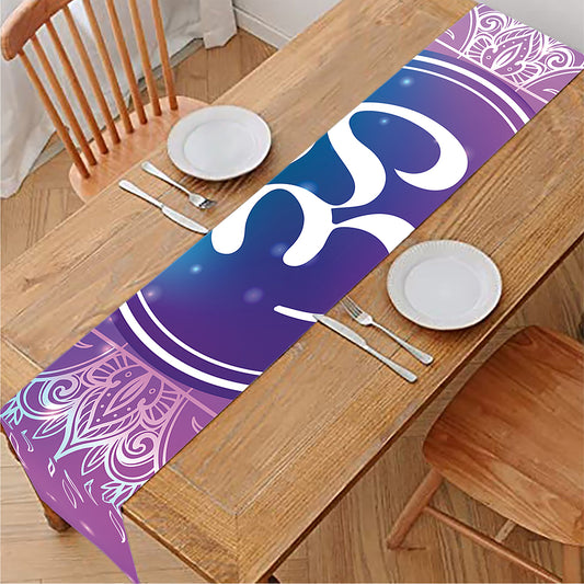 Spiritual Om Mandala Print Table Runner