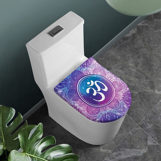 Spiritual Om Mandala Print Toilet Lid Cover