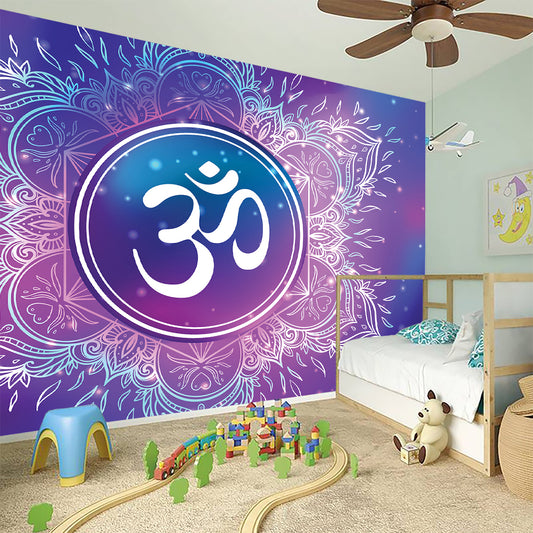 Spiritual Om Mandala Print Wall Sticker