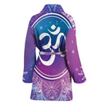 Spiritual Om Mandala Print Women's Bathrobe