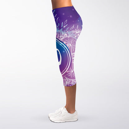 Spiritual Om Mandala Print Women's Capri Leggings