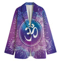 Spiritual Om Mandala Print Women's Cotton Blazer