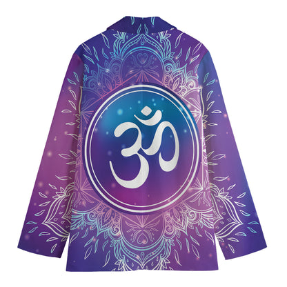 Spiritual Om Mandala Print Women's Cotton Blazer