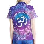 Spiritual Om Mandala Print Women's Polo Shirt