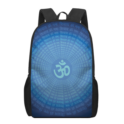 Spiritual Om Sign Print 17 Inch Backpack
